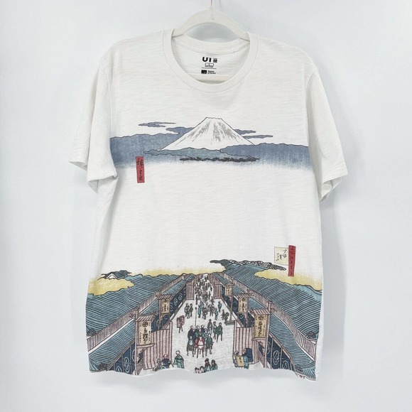 Uniqlo Other - Uniqlo Japan Edo Ukiyo-E Utagawa Hiroshige Art Print T-Shirt Sz L Men's White